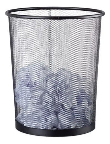 Papelera Oficina Malla Negra Negro