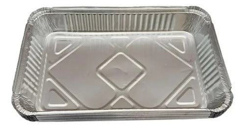 Recipiente Aluminio Extra Grande Lechona 52x32.5x8 Cm Plateado