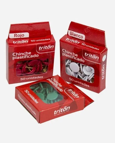 Chinche Metálico Surtido 50 Unidades Tritón X 3 Cajas