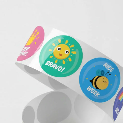 Stickers Adhesivos Para Calificaciones Maestros  X 500 Pcs Surtido Redondo