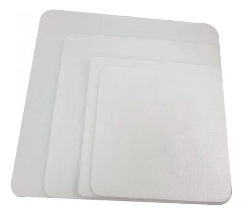 Plato Blonda Icopor Cuadrada 24x24cm - 50 Unidades Blanco 24x24cm