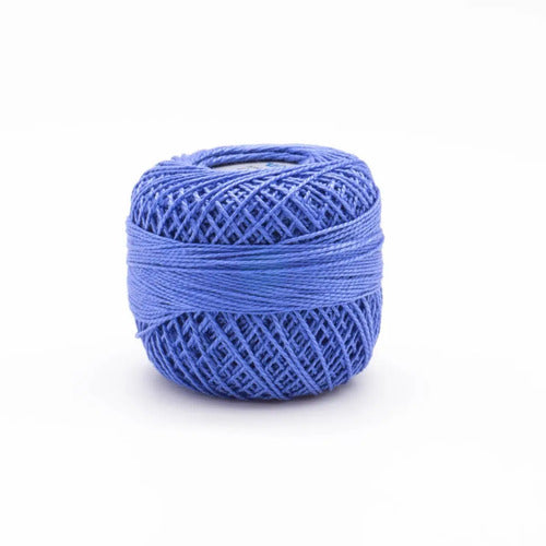 Hilo Lana Azul Medio Ovillo Crochet 50 Gr Azul