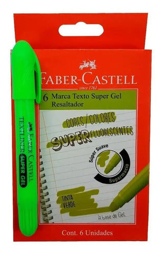 Resaltador Super Gel Faber Castell Verde Caja X 6