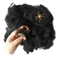 Telaraña En Algodón Decoración Halloween Negro X 12 Unidades
