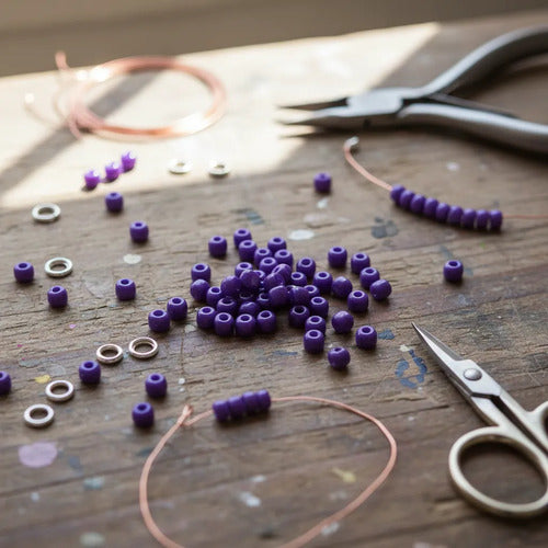 Chaquiras Pepas Bisutería Color Morado 8.8mm -1.000und