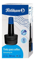 Tinta Azul  Para Sellos Pelikan 30 Ml X 6 Unidades
