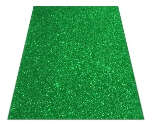 Fomi Foami Escarchado Verde Pliego 100x70cm - 10 Unidades