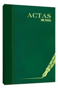 Libro De Actas 100 Folios 50 Hojas Verde