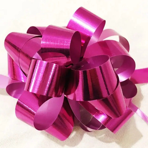Moño Estrella Fucsia Para Regalo Diámetro 2.5cm X 100 Und