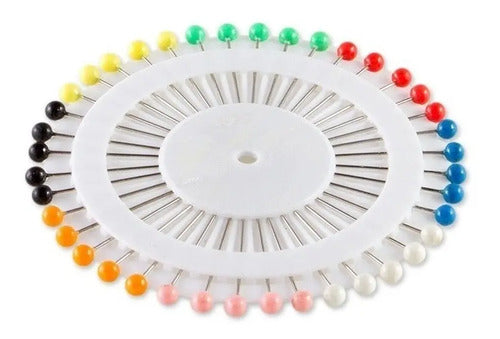 Alfiler Con Cabeza Colores X 12 Ruedas