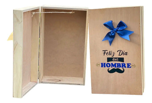 Caja Cofre Madera Para Regalo Día Del Hombre 35x21x14 Cm Madera Día Del Hombre