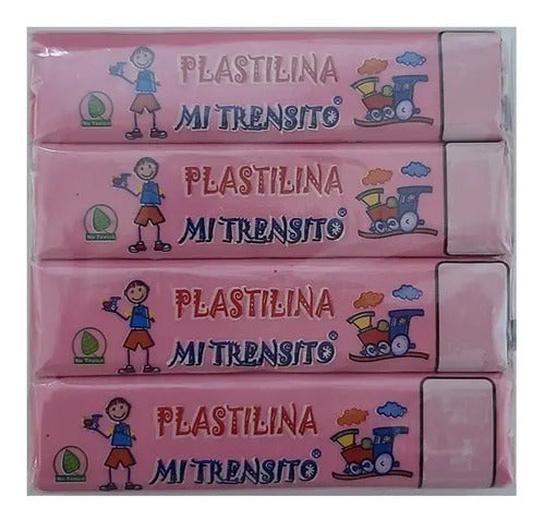 Plastilina Barra Mi Trensito Rosado 55gr X 12 Unidades