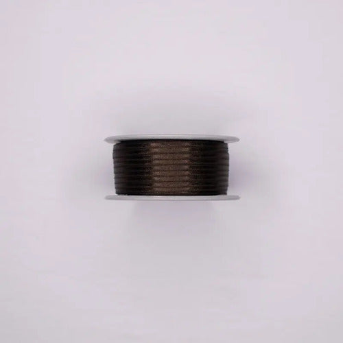 Cinta Cafe Raso Tela Satín Moños 100 Mts X 3mm Café