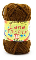 Lana Escolar Acrílica Café 16 Gr - 12 Unidades Marrón