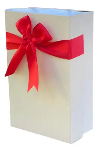 Caja Carton Para Regalo Con Moño Blanco
