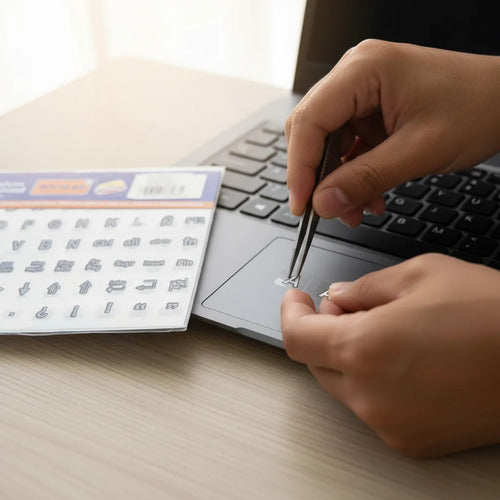 Rotulo Adhesivo Trasnparente Teclado X 154 Piezas Transparente Teclado