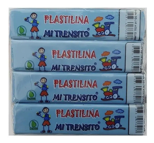 Plastilina Barra Mi Trensito Azul Claro 55gr X 12 Unidades