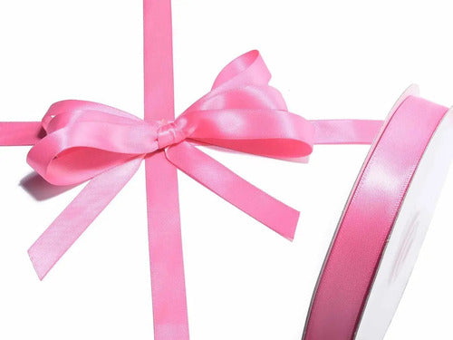 Cinta Fucsia Raso Tela Satín Moños 50 Mts X 1.2 Cm  Fucsia
