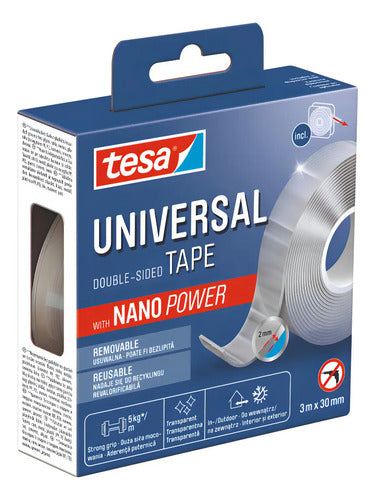 Cinta Doble Faz Siliconada Nano Power 3m X 30mm. Tesa Transparente