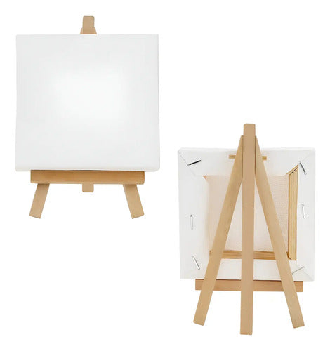 Lienzo Mini Con Caballete 10x10cm Blanco