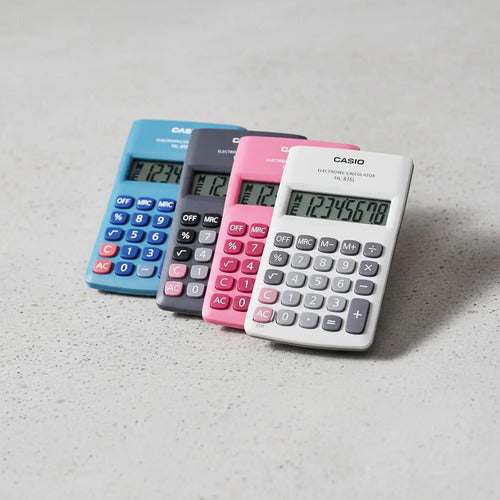 Calculadora Casio 8 Digitos Ref. Hl-815l Blanco, Rosado O Azul