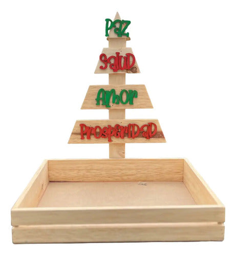 Caja Madera Para Regalo Ancheta Navidad 30x24x6cm Madera Caja Arbol