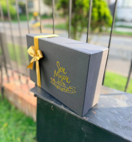 Caja De Regalo De Lujo Negra Día De La Mujer 30x20x10cm Negro