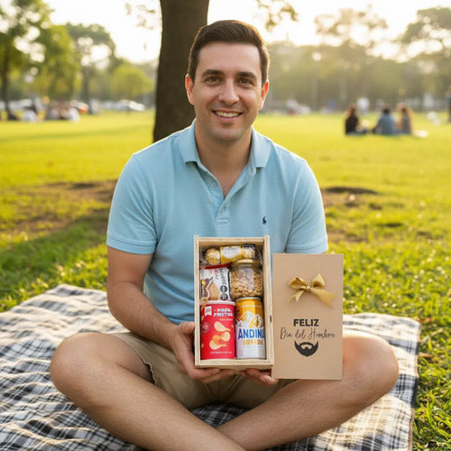 Regalo Ancheta Caja Con Vino Dia Del Hombre