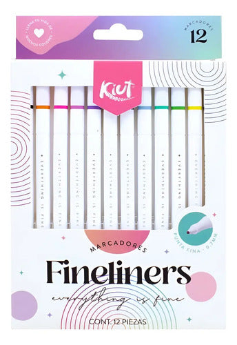 Marcadores Kiut Fineliners 0.7mm X 12 Colores