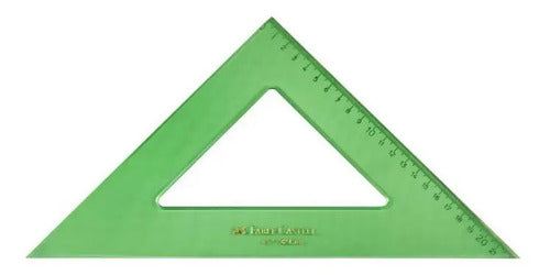 Escuadra Plástica 45° X 26 Cm  Faber Castell X 6 Unidades