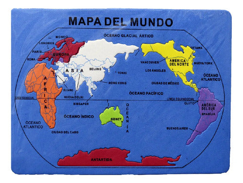 Mapa Del Mundo Educativo Foamy Rompecabezas