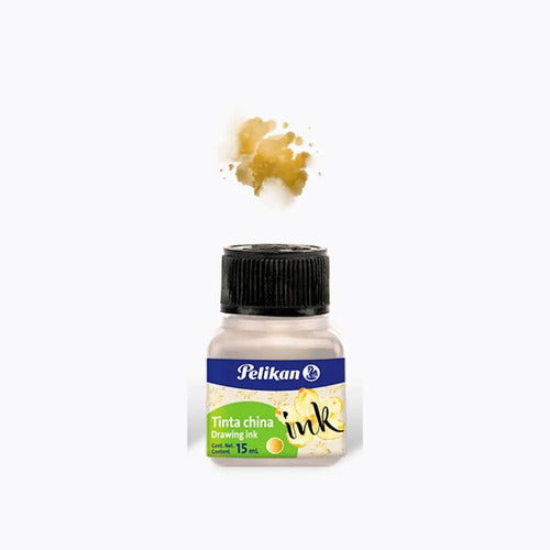 Tinta China 15 Ml Pelikan Plateado Y Dorado