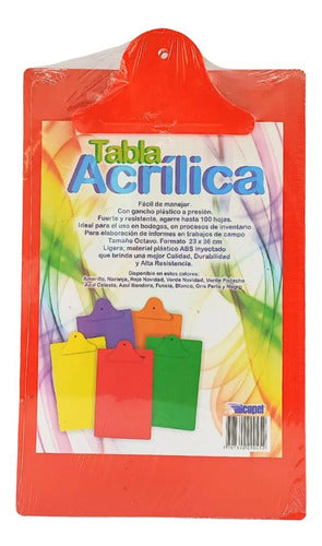 Tabla De Apoyo Planillero 1/8 Gancho Plástico X 25 Unidades