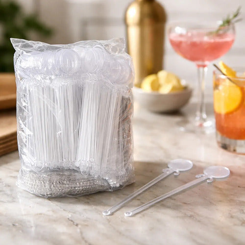 Mezclador Plastico Coctel Eco X 500 Unidades Transparente