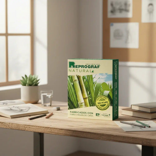 Resma Papel Ecológico Natural Reprograf Carta 500 Hojas Marrón Claro
