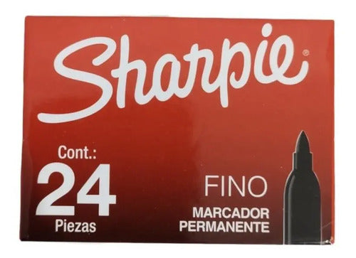 Marcadores Permanente Sharpie Fino Exhibidor X 24 Unid