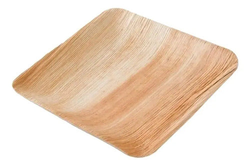 Plato De Areca (bamboo) 26x26cm - 10 Unidades Madera Bamboo