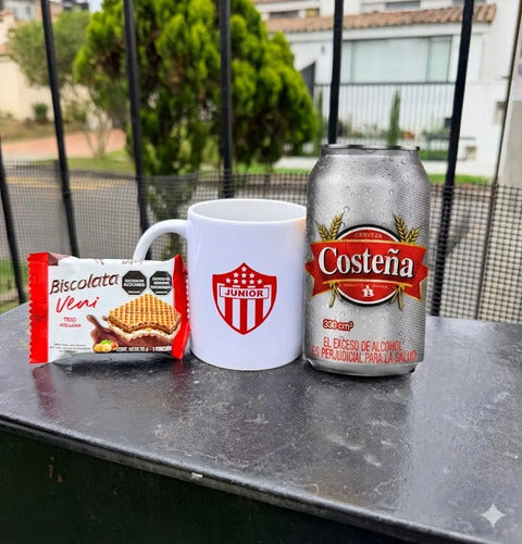Regalo Mug Taza Junior De Barranquilla Rojo Escudo