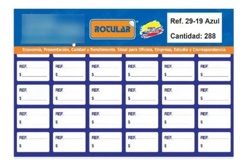 Rotulo Autoadhesivo Azul 29-19mm X288 Pcs Ref. 50-33 Precios