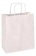 Bolsa Papel Blanco Con Manija 90gr 16x20x8 Cm X 12 Pcs Blanco Manija