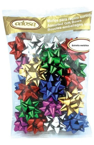 Moño Estrella Para Regalo Diametro 5 Cm X 54 Und