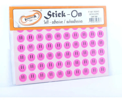 Rotulo Autoadhesivo Carita Feliz Fucsia 1.3 Cm X 308 Pcs Fucsia