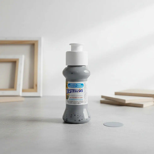 Pintura Cerámica Y Madera Destellos Color Gris