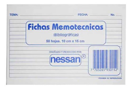 Fichas Memotecnicas 10x15cm - 50 Hojas X 3 Unidades