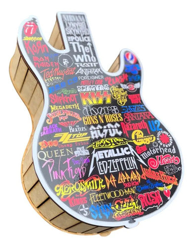 Caja Decorativa En Forma De Guitarra Para Regalo 28x18x7cm Mdf Guitarra