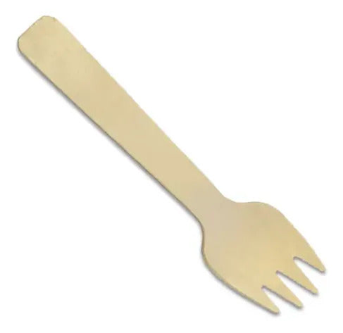 Tenedor Mini En Madera Para Entradas 10.5cm X 100 Unidades Madera