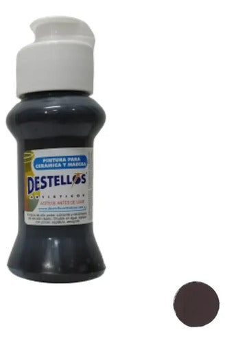Pintura Cerámica Y Madera Destellos Color Negro