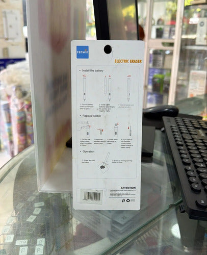 Borrador Eléctrico De Pilas Con Repuestos Blanco