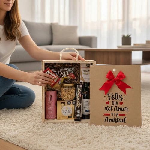Regalo Con Vino Amor Y Amistad