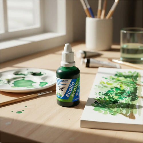 Acuarela Liquida Ecolin Roseta 30cc Verde Hierba Ref. 737 Verde Hierva